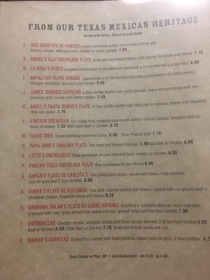 Menu photo 1 Nopalitos Littlefield, TX