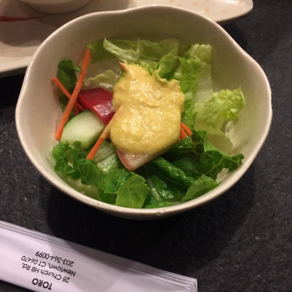 Toro Restaurant - Small salad with ginger dressing. - Asian Fusion Near Me - Newtown, Connecticut Toro Restaurant - Small salad with ginger dressing. - Asian Fusion Near Me - Newtown, Connecticut