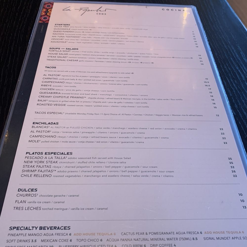 La Popular - Menu - Cocktail Bars Near Me - Claremont, California