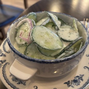 Chef Art Smith's Reunion - Creamy cucumber dill salad - American Near Me - Chicago, Illinois Chef Art Smith's Reunion - Creamy cucumber dill salad - American Near Me - Chicago, Illinois