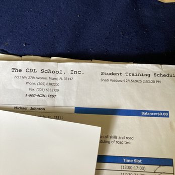 The CDL School - My class schedule, I Am all done and I passed ... Very Good School... - Vocational & Technical School Near Me - Miami, Florida