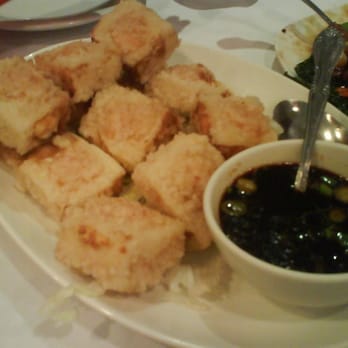 Jade Garden - Fried Tofu with Shrimp in the center - Chinese Near Me - Boston, Massachusetts Jade Garden - Fried Tofu with Shrimp in the center - Chinese Near Me - Boston, Massachusetts