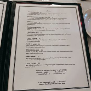 Cafe Sbisa - Menu - Southern Near Me - New Orleans, Louisiana