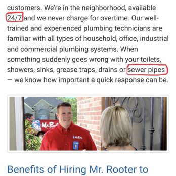 Mr. Rooter Plumbing - Not very good with emergency services, not as advertised. - Plumbing Near Me - Longview, Washington