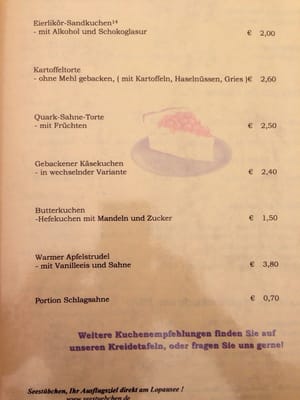 Menu photo 2 Cafe Seestübchen Amelinghausen, NI Menu photo 2 Cafe Seestübchen Amelinghausen, NI