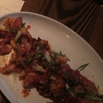 BoccaLupo - Pasta: Pan fried shells, smoked brisket, oyster mushroom, hakurei turnips. - Italian Near Me - Atlanta, Georgia