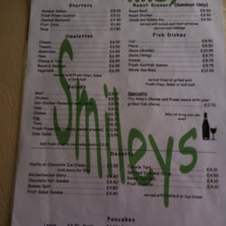 Smileys - The menu at Smileys