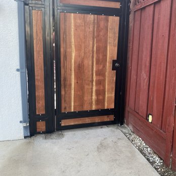 Titanium Fence - Gate with metal post. - Fences & Gates Near Me Titanium Fence - Gate with metal post. - Fences & Gates Near Me
