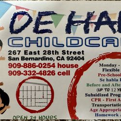 De Haro Childcare - Children's Daycare
Please call 909-886-0254
909-332-4826
