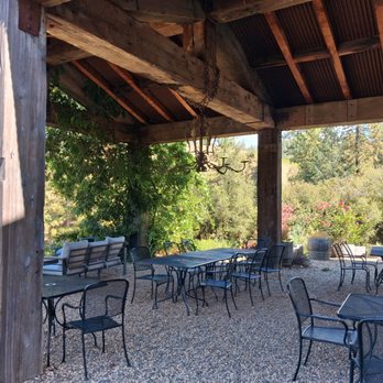 Miraflores Winery - Large covered outdoor patio area - Wineries Near Me - Placerville, California