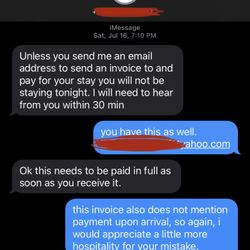 Sunset Beach Resort - After we talked on the phone, he texted to harass me some more.