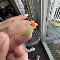 Jade Nailz - Another unfiled, uneven painted nail.