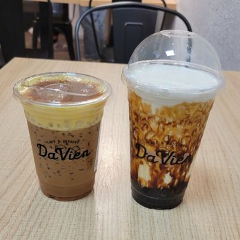 Da Vien Coffee - Left: Egg Coffee; Right: Brown Sugar Boba With Milk Foam - Desserts Near Me - Westminster, California
