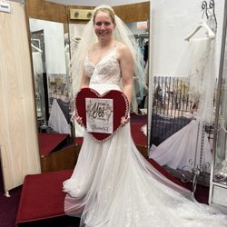 Bridal and Special Times - Wedding dress purchased (before fitting and with family heirloom veil)
