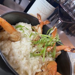 Carmel Burger Bar - Shrimp Risotto | Parmesan risotto with scampi style prawns, garlic bread 22 @Carmel Burger Bar CA Sat 8/20/22