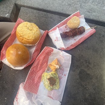 Mee Sum Pastry - pork and chicken buns, pork stick, sesame bun, shrimp and chicken wonton, crab puff - Seafood Near Me - Seattle, Washington Mee Sum Pastry - pork and chicken buns, pork stick, sesame bun, shrimp and chicken wonton, crab puff - Seafood Near Me - Seattle, Washington