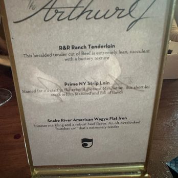 The Arthur J - Part of the menu - Steakhouses Near Me - Manhattan Beach, California