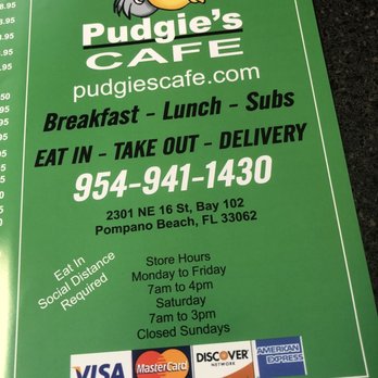 Pudgies Cafe - Menu cover - Sandwiches Near Me - Pompano Beach, Florida Pudgies Cafe - Menu cover - Sandwiches Near Me - Pompano Beach, Florida