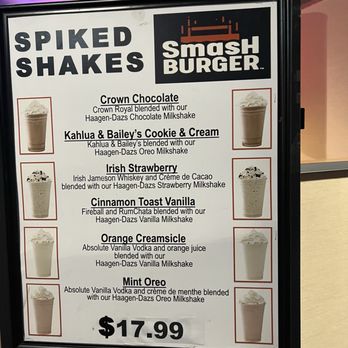Smashburger - Spiked shakes menu - Burgers Near Me - Laughlin, Nevada Smashburger - Spiked shakes menu - Burgers Near Me - Laughlin, Nevada