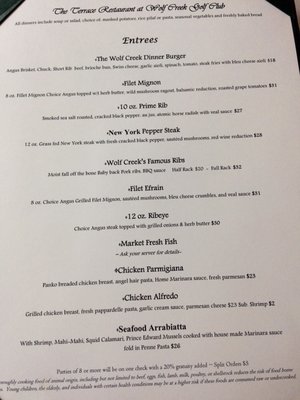 Menu photo 8 Terrace Restaurant at Wolf Creek Mesquite, NV Menu photo 8 Terrace Restaurant at Wolf Creek Mesquite, NV