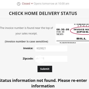 ABC Warehouse - Suddenly the delivery status was unavailable after waiting all day and calling twice.  Unable to reach anyone - not even "customer service". - Electronics Near Me - Canton, Michigan