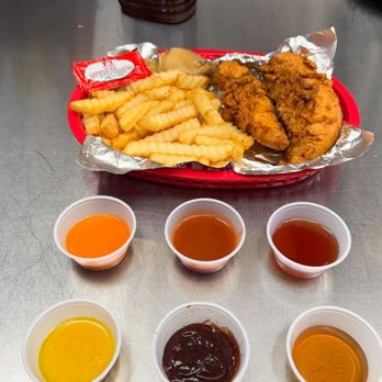 757 Philly Cheesesteak Cafe - 2 chicken tenders with your sauce of choice and Fries - Cheesesteaks Near Me - Hampton, Virginia 757 Philly Cheesesteak Cafe - 2 chicken tenders with your sauce of choice and Fries - Cheesesteaks Near Me - Hampton, Virginia