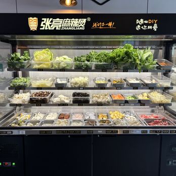 Zhangliang Malatang - Irvine - Veggies and proteins. Note the labels are scattered and not accurate to the items. - Chinese Near Me - Irvine, California Zhangliang Malatang - Irvine - Veggies and proteins. Note the labels are scattered and not accurate to the items. - Chinese Near Me - Irvine, California