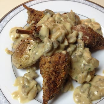 Layonna's - "chicken" drumstick coated in Pine Nuts and pan fried with mushroom cream sauce - Health Markets Near Me - Oakland, California Layonna's - "chicken" drumstick coated in Pine Nuts and pan fried with mushroom cream sauce - Health Markets Near Me - Oakland, California