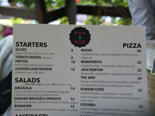 Menu photo 1 Oak & Rye Los Gatos, CA Menu photo 1 Oak & Rye Los Gatos, CA