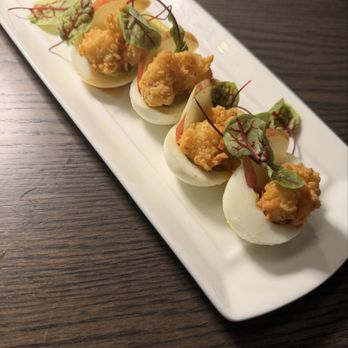 Sazani Oceana - Crunchy Rock Shrimp Deviled Eggs - Seafood Near Me - Cleveland, Ohio