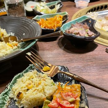 GAN-HOO BBQ - Fried rice and fried lotus. - Barbeque Near Me - Flushing, New York GAN-HOO BBQ - Fried rice and fried lotus. - Barbeque Near Me - Flushing, New York