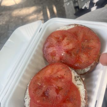 Apollo Bagels - everything bagel with tomato - Bagels Near Me - New York, New York