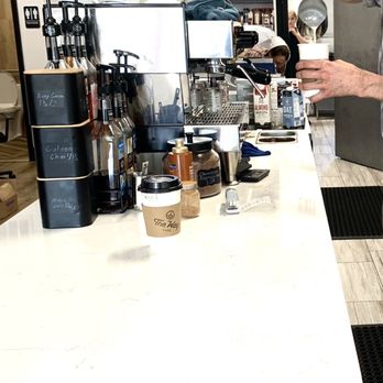 The Way Cafe - Pour: (Andy Doing His Thing For Mom's Café Au Lait) - Coffee & Tea Near Me - Bronx, New York