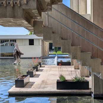 Christ Cathedral - They've kept the pool filled with water and it's much more pleasing than the empty ponds at Santa Ana courthouse - Churches Near Me - Garden Grove, California