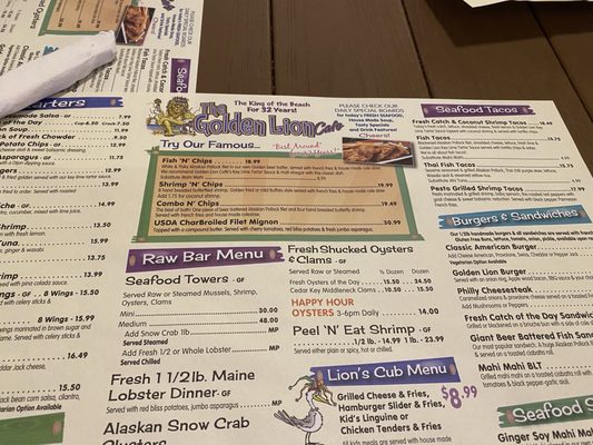 Menu photo 8 The Golden Lion Cafe Flagler Beach, FL