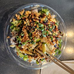 Aloha Poke - Crunch bowl with pineapple shrimp and tunA