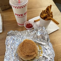 Five Guys - Little cheeseburger, little Cajun fries & drink