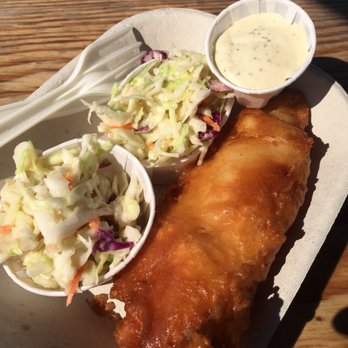 Red Fish Blue Fish - Cod fish with extra coleslaw (substituted instead of fries) 5/5 - Fish & Chips Near Me - Victoria, British Columbia