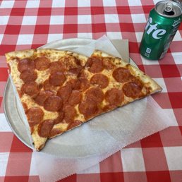 Two slices of pepperoni Two slices of pepperoni