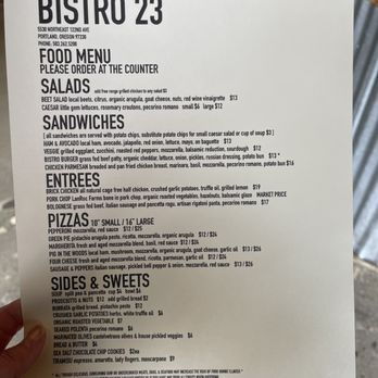 Bistro 23 - Menu - New American Near Me - Portland, Oregon Bistro 23 - Menu - New American Near Me - Portland, Oregon
