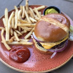 Burger and fries Burger and fries