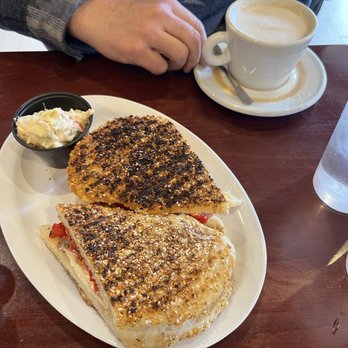 Panino Rustico of Mill Basin - Everything panini with prosciutto, truffle oil, roasted red pepper, burrata - Italian Near Me - Brooklyn, New York