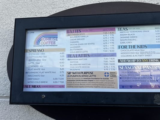 Menu photo 4 Sunrise Coffee Las Vegas, NV