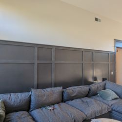 C&T Cabinet Co - NorthPoint Slate custom wainscot wall in living room