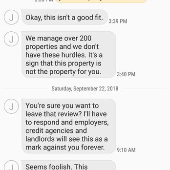 Grow Property Management - After leaving the review last night, just received this message. Complaints meaning not having the right terms. - Property Management Near Me - Philadelphia, Pennsylvania