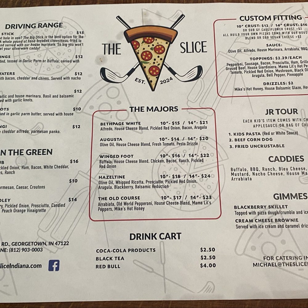 The Slice - Menu -- 2025 - Beer Bar Near Me - Georgetown, Indiana The Slice - Menu -- 2025 - Beer Bar Near Me - Georgetown, Indiana