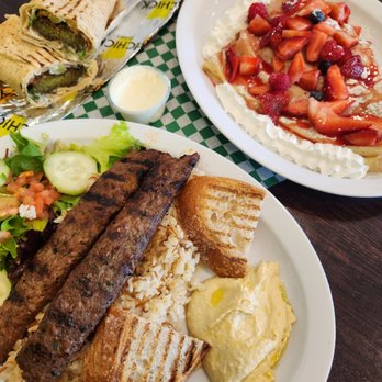 Calf & Chick - Beef kebab, falafel sandwhich, berries crepe - Breakfast & Brunch Near Me - Torrance, California Calf & Chick - Beef kebab, falafel sandwhich, berries crepe - Breakfast & Brunch Near Me - Torrance, California