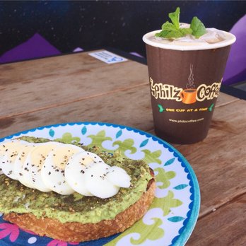 Philz Coffee - Mediterranean Avocado & Egg Toast, Iced Mint Mojito ⋅ Apollo Landing - El Segundo, California - Coffee & Tea Near Me - El Segundo, California
