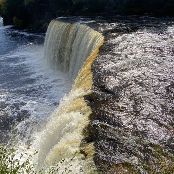 Tahquamenon Falls State Park - Upper Falls taken from bottom of stairs. - Parks Near Me - Paradise, Michigan