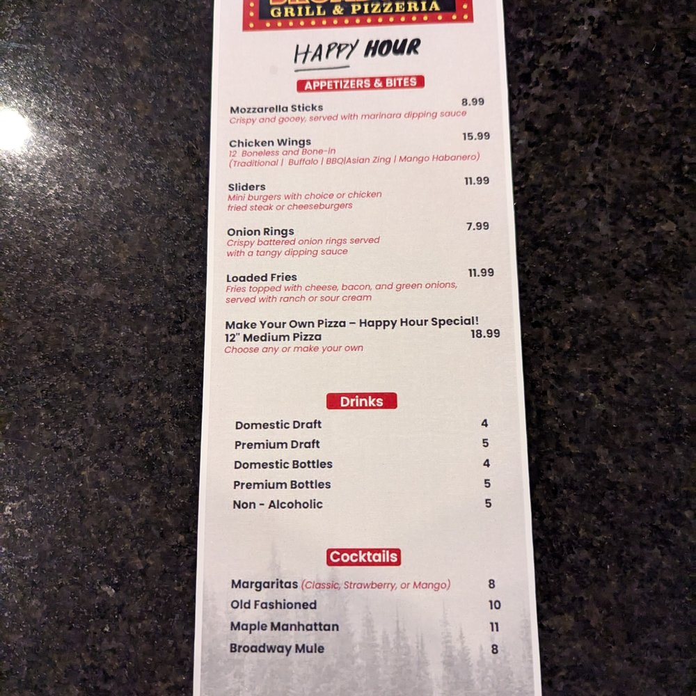 Broadway Grill & Pizzeria - Happy Hour menu. - Breakfast & Brunch Near Me - Everett, Washington